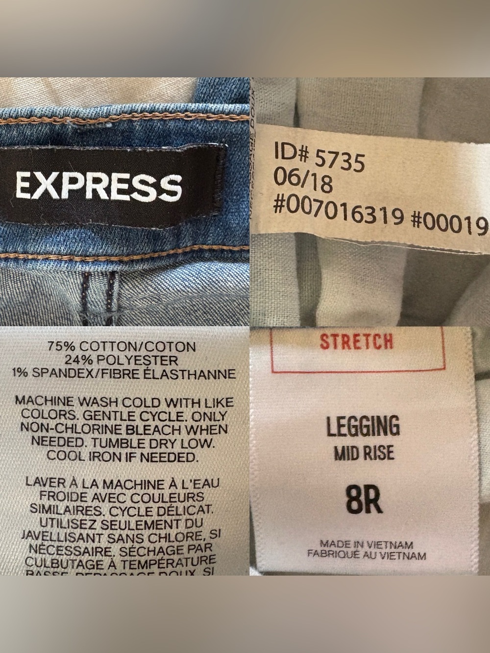 Express Stretch Mid Rise Legging Size 8 - Picture 7 of 7